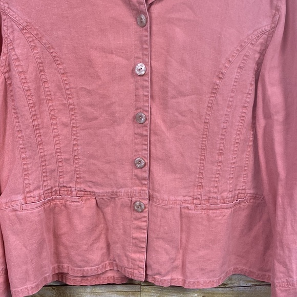 J. Jill 100% linen peach coral jacket size 16 - Picture 8 of 11